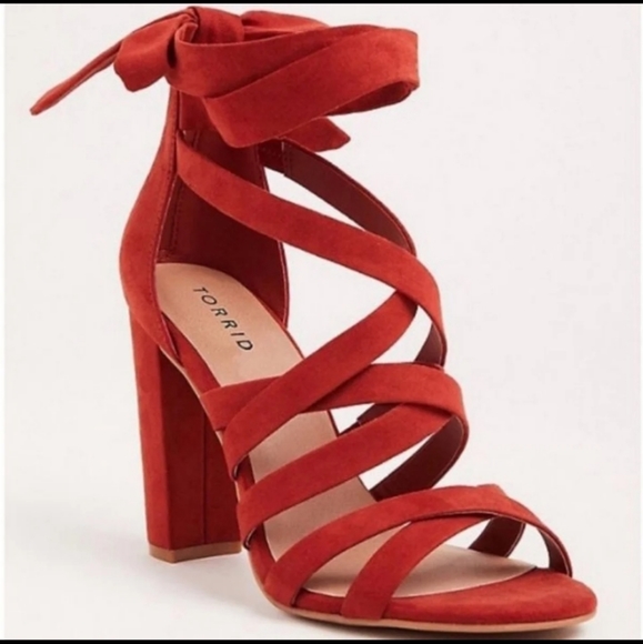 torrid Shoes - torrid New 9.5W faux suede strappy heel lace up